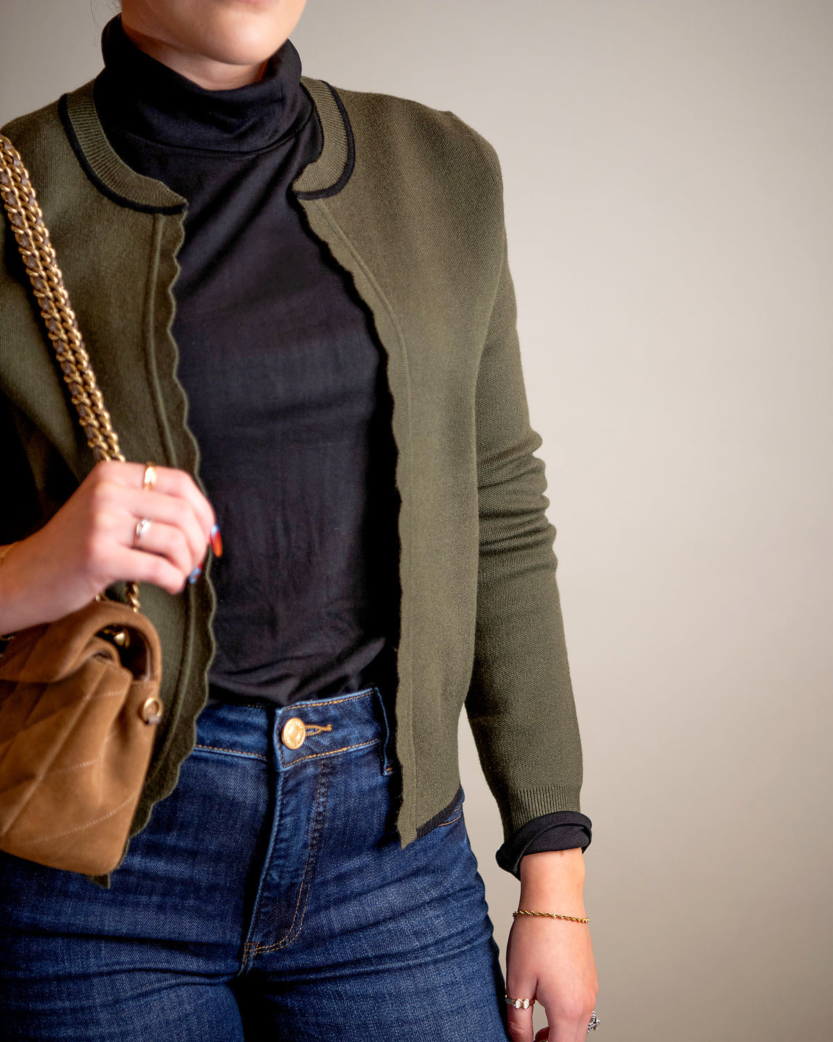 Zoellie Scalloped Edge Cardigan