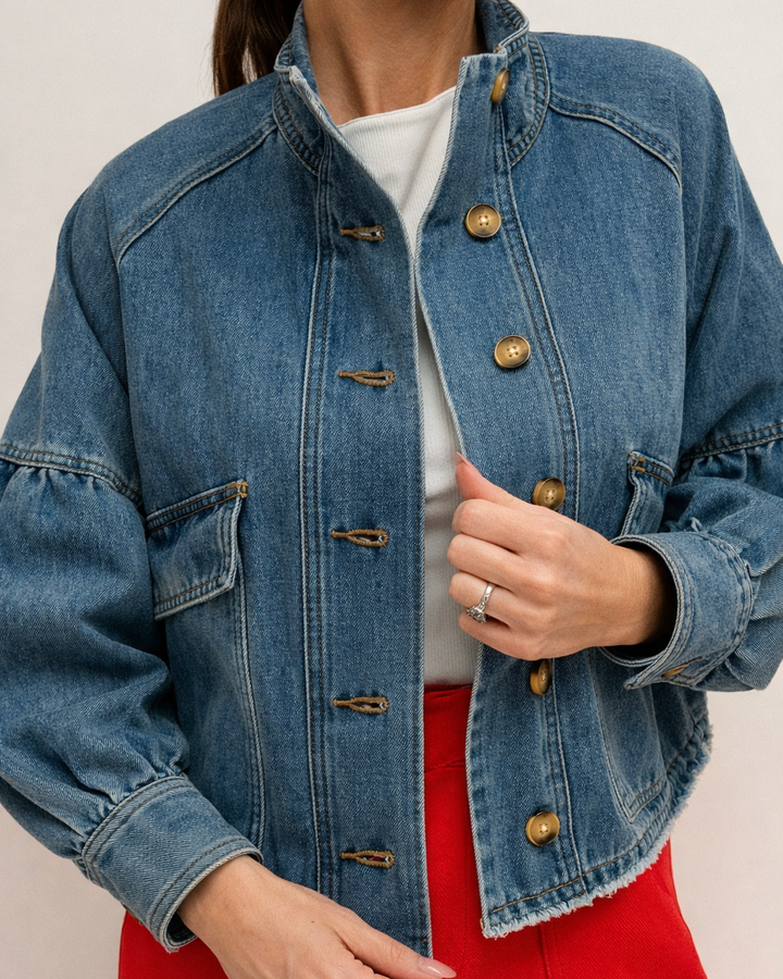 Balloon Sleeve Denim Jacket