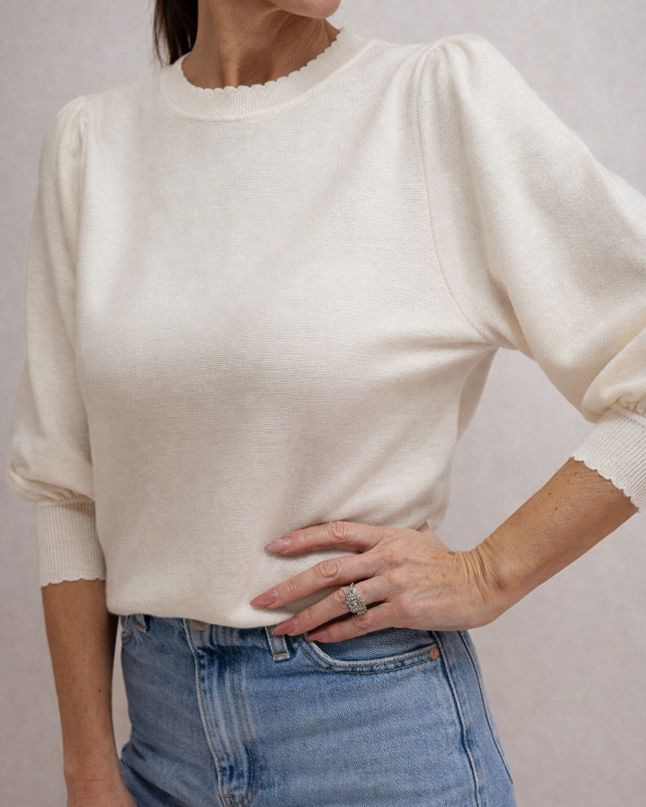 Britt Scalloped Sweater