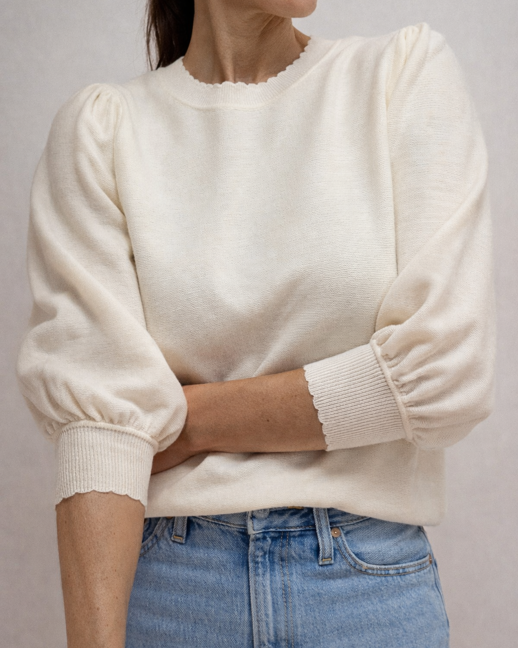 Britt Scalloped Sweater