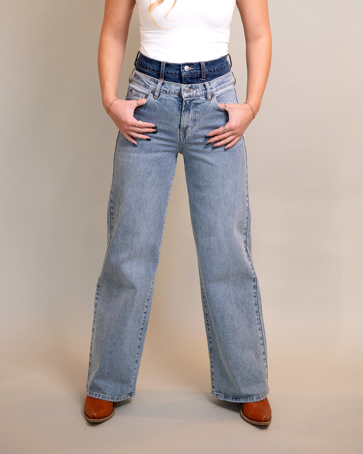 Gemma Double Denim Wide Leg