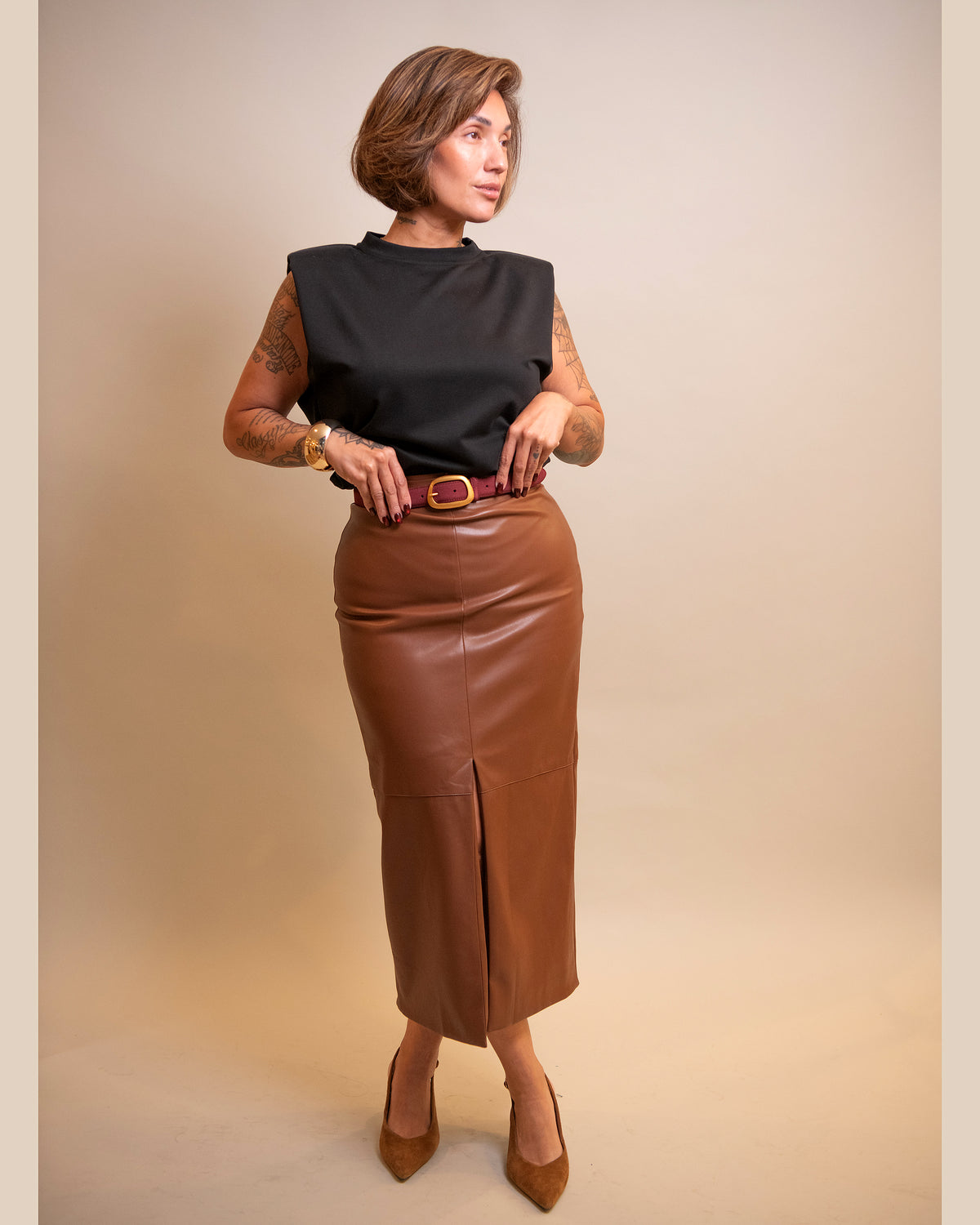 Serena Faux Leather Skirt