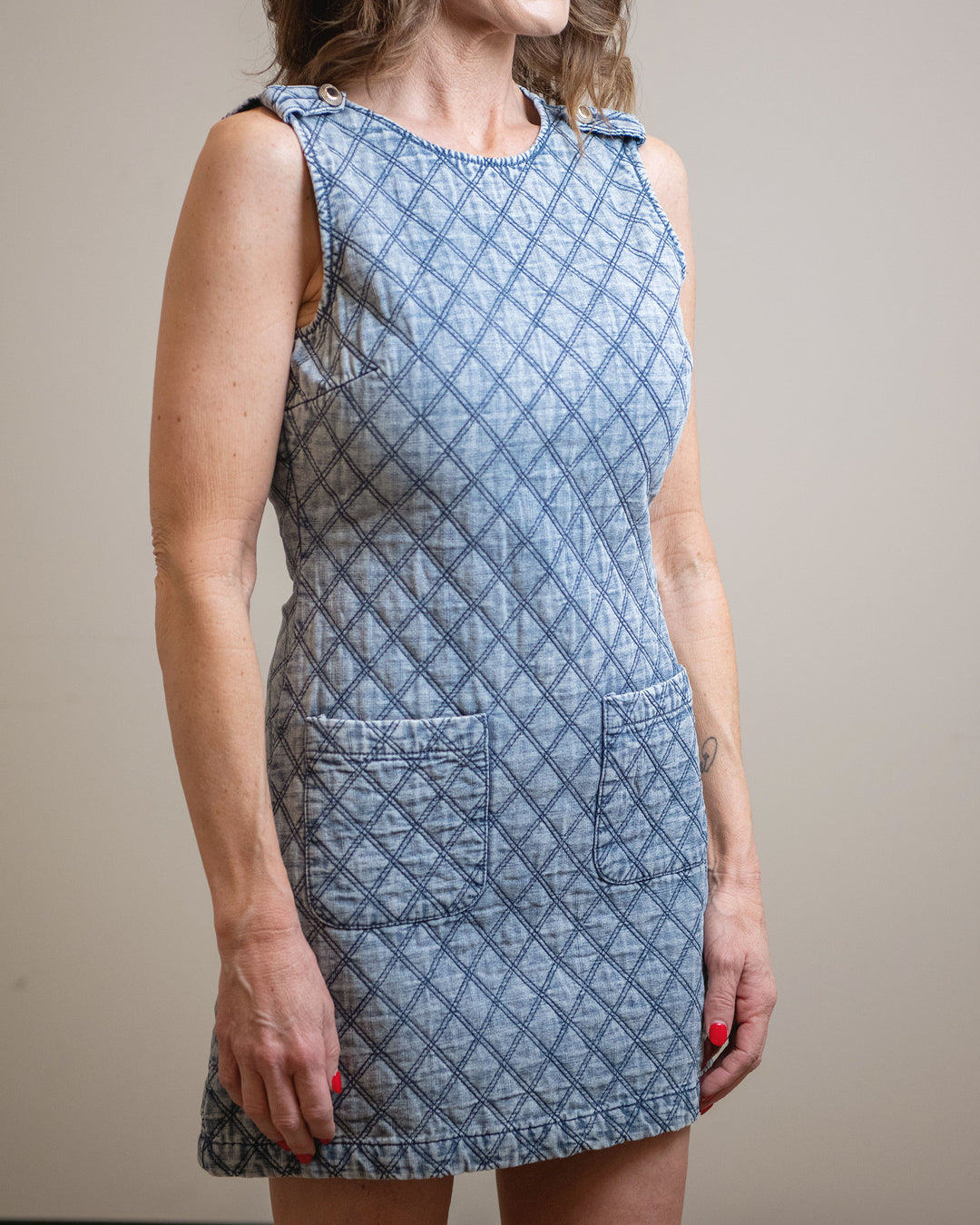 Quilted Denim Dress
