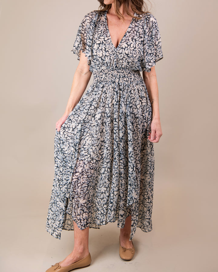 Floral Chiffon Smocked Dress