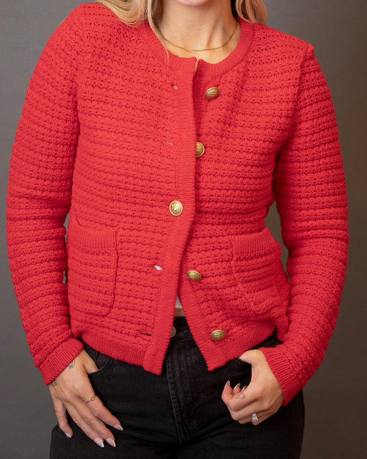 The Cambria Cardigan - Salsa