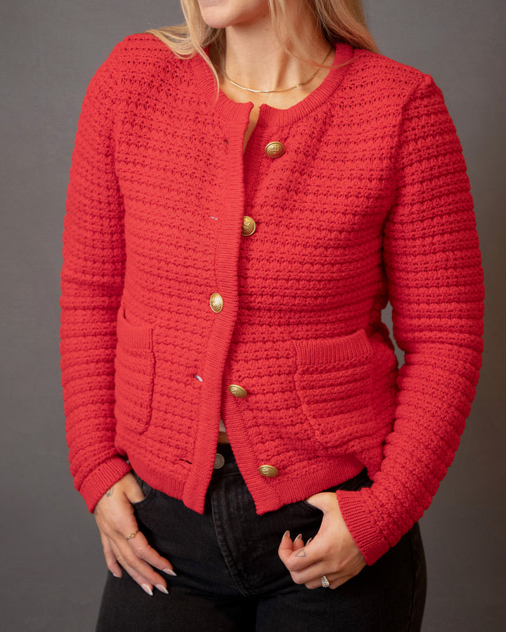 The Cambria Cardigan - Salsa